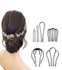 Hair Pin Fork Easy Styling Like Coiling Comb Elastic Metal Soft Stick Bun Maker DIY Accessories Braiding Tools HairClips6976201