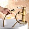 Rubinetti del lavandino da bagno rubinetto del bacino in bronzo finito in ottone totale e acqua tira fuori maniglia singola ponte mobili di miscelatore antico tocchi