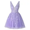 Short Homecoming Dresses APPLICI DEIL DI NACK VECHEP DEEP TILLE SEXY SULLE SULLE SULLE A-LINE TULLE PLUS PLASSE DRESE DRESE DRESTE PROMPEGGIO Abito da sera formale HC15 HC15