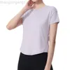 Desginer Alooo Yoga Top Shirt Clothe Short Woman Summer Cool Cloths Womens Fitness Jump Sports Short Sleeve Top Pilates Training T-shirt