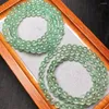 Bracelets de liaison 6,6 mm Natural Green Strawberry Quartz Triple Circle Bracelet Women Charms Yoga Meditation Amulet Strand Bangles Bijoux Cadeau