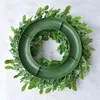 Decorative Flowers Artificial Garland Faux Eucalyptus Tree Simulation Green Leaf Wedding Wreath Plastic Decor Door Pendant Wall Ornament