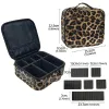 Cases 2021 Nieuwe luipaard Waterdichte cosmetische tas PU Leer Travel grote capaciteit schoonheidsmake -up case