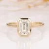 Anello solitario borosa 100% 925 argento sterling da 1-3ct taglio a smeraldo simulato simulato gemma gemma anello nuziale fidanzamento gioielli raffinati per donne d240419