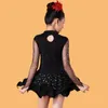 Scenkläder Prodessional Latin Dance Dress for Girls Line Långärmning Spets Ballroom Dancing Salsa Samba Tango Standard Costume Children Child Child