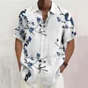 Men's Casual Shirts Shirt Floral Butterfly Gradient Pattern Cuffed Outdoor Street Short-sleeved Clothing Fashionable Design And Soft