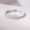Anelli per matrimoni Smyoue 1,2/1,5 mm 100% 100% Ring di moissanite color D per donne Fanda a doppia fila Match Diamond 925 Gioielli in argento sterling 240419