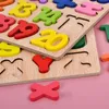 3D -pussel Träpussel för småbarn Montessori Baby Learning Alfabetnummer Formpussel Toys Kids Education Matching Board Wood Game 240419