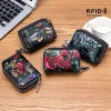 Holders Women Leather Rfid Card Holders Wallets Female Double Zipper Purses Ladies Money Bag Large Capacity Coin Bag Clutch Card Case