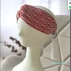 Bomull stickad pannband för kvinnor designer flickor rosa grön blommor tryckt turban sport yoga hårband retro headwraps huvud halsduk gåva