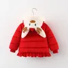 Daunenmantel Kleinkind Mädchen Winter Kleidung Babykinder Jacken für Mädchen kleine Kleidung Weihnachten Cartoon Pelz Kapuze Jacke Schal