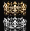 إكسسوارات الحفلة الذهبية الكاملة للدائرة King Men039S Crown Round Imperial Tiara 2106165272691