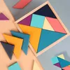 3D Puzzles Kids 3D Wooden Colorful Sliding Jigsaw Puzzle Geometric Tangram Intellectual Development Sorting Games Education Toys 240419