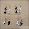 Charm Women Women Asymmetric Gossip Tai Chi Yin Yang Bianco Coppia di amicizia Black Coppia Pendants penzolando gioielli Delivery Delivery Dh9zy Dh9zy