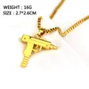 Chains Minimalist Gun Pendant Necklace Kpop Gold Color Wave Chain Hip Hop Necklaces Choker Party Gift High Quality