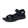Sandaler äkta läder män bekväm mocka ensamstående utomhus sandalier sommarstrand ihåliga skor fotkläder