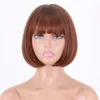 Human Curly Wigs Womens Short Wig Full Headセット