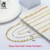 Pendant Necklaces ORSA JEWELS 14K Gold Plated Genuine 925 Sterling Silver Paperclip Neck Chain 6/9.3/12mm Link Necklace for Women Men Jewelry SC39 240419