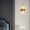 Lampa ścienna nowoczesna kryształ led prosta sypialnia sypialnia nocna salon tło korytarz schodów światło