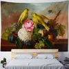 Tapestries Flower And Bird Oil Painting Tapestry European Retro Art Hanging Cloth Scene Wall Bohemian Home Decoration