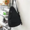 Backpack Teenager Canvas Single Bag Female Student Korean Ecology Eco-friendly Cotton Fabric Stylish Concise Crossbody