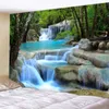 Tapestries Mountain Waterfall Tapestry Nature Scenery Wall Hanging For Bedroom Aesthetic Room Decor Boho Home Decoration Cloth