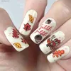 False Nails Fall Leaf False Nails Autumn Thanksgiving Fake Nails Tips for Lady DIY Manicure Long Coffin Ballet Brown Artificial Nails Patch Y240419