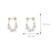 Dangle Earrings Women's Lines Silver/ Gold Color Small Pearl Earing Pendientes Mujer Korea Style Jewelryエレガントなアクセサリー