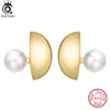 Gestüt Ohrringe Orsa Jewels 14K Gold 925 Sterling Silber Perle für Frauen Mode einfaches Schmuck Jubiläum Geschenk GPE48