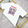 2024 High Quality Trendy Brand EV Fushen Smoking Dharma Letter Printing Casual Short T-Shirt Half Sleeved Versatile Top 247254