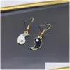 Charm Women Women Asymmetric Gossip Tai Chi Yin Yang Bianco Coppia di amicizia Black Coppia Pendants penzolando gioielli Delivery Delivery Dh9zy Dh9zy