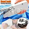 Mini Portable Hand Sewing Machine Quick Handy Stitch Sew Needlework Cordless Clothes Fabrics Home Electric Sewing Machine 240418