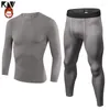 Roupa térmica masculina KLV Men Winter Winter Sports Sport Set Cycling Base Camadas de Fitness Gym jogging