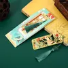 Metal Hollow Bokmärke med Tassel Pendant Chinese Style Book Holder Pagination Mark Clip Stationery School Supplies Gift