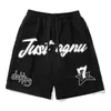 Men's Shorts Street Tide Brand Basketball Drawstring Men abaixo da calça esportiva de design de nicho do joelho