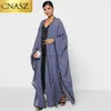 Ubranie etniczne 2021 Nowa muzułmańska abaya dla kobiet Kaftan siatka Perły szyfonowe islamskie ubrania nabożeństwo Dubai Bliski Wschód moda D240419