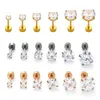 Stud -oorbellen 2 van de roestvrij staal unisex vrouwen mannen rond kristal zirkon oorbuien 4 prong tragus kraakbeen piercing body sieraden