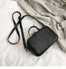 Draw String Damen -Ledermuster Crossbody Bag 2024 Mode kleine, feste Farben Schulterhandtaschen -Geldbörsen und Handtaschen