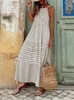 Basic Casual Dresses Vintage Long Dress Women Summer Sleeveless Sexy Off Shoulder Sling Dress Ladies Backless Summer Maxi Dress Boho Robe Femme 240419