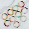FishSheep Colorful Acrylic Bamboo Bracelets For Women Stretch Resin Beads Elbow Cuff Charm Bracelets Bangles Y2K Jewelry 240419
