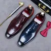 Zapatos de vestir de la talla de los usuarios de hombres mixtos de cuero formal de cuero británico