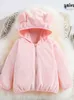 Girls' Autumn/winter Hoodie Coat Pink Cute Little Bear Ears Double Sided Flannel Winter Warm Children's Top