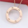 Designer Gold Necklace for Women Gold Circle Pendant Necklace Diamond Choker Charm Stainless Steel Necklace Best Friend Vintage Designer Jewelry Gift