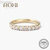 Solitaire Ring ROXI Moissanite Ring 2.5mm Gold Half Eternity Bubble Rings For Women Jewelry Wedding Diamond Engagement Band Moissanite Jewelry d240419