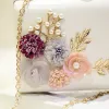 Portfele 2022 Wysokiej jakości ręcznie robione kwiaty wieczorne sprzęgło luksusowe portfele sprzęgła z łańcuchem torby na obiad dla kobiet MN695