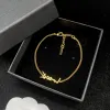 Designer Pendant Choker Necklaces Elegant 18K Gold Y Logo Engrave Chain Earrings Girls Brooch Women Bracelets Jewelry Set