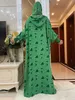 Vêtements ethniques 2024 Nouveau coton musulman Abaya pour femmes Ramadan Prayer Dubai Turkey Middle East Femme Robe Floral lâche Afrique Deux Cap D240419