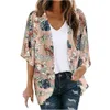 Vestidos casuais básicos Novos Summer Summer Tops Kimono Cardigan Floral Beach Cover Up Casual Jackets Shirts Swimwear