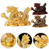 Figurines décoratives 1pcs chinois chinois Profious Dragon Figurine Résine Golden Sculpture Feng Shui Gift For Friends Office Decoration Home