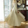 Feestjurken klassieke witte verjaardag prom jurk lange mouw satijn formele avond vierkante kraag quinceanera jurk elegant vestido